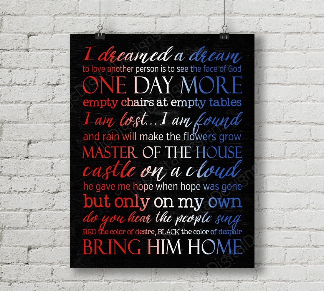 Printable Les Miserables Broadway Musical Digital Subway Art | Etsy