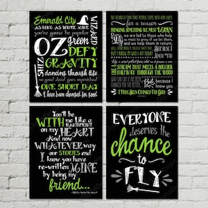 Printable Set of Wicked Musical Quotes Subway Art Word Art Typography Print, Wicked Fan Art,  11x14 INSTANT DOWNLOAD
