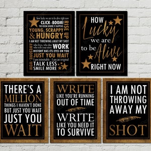 Printable Set of Hamilton Musical Inspired Quotes Subway Art Word Art Typography Poster, Hamilton Fan Art,  11x14 and 8x10 INSTANT DOWNLOAD