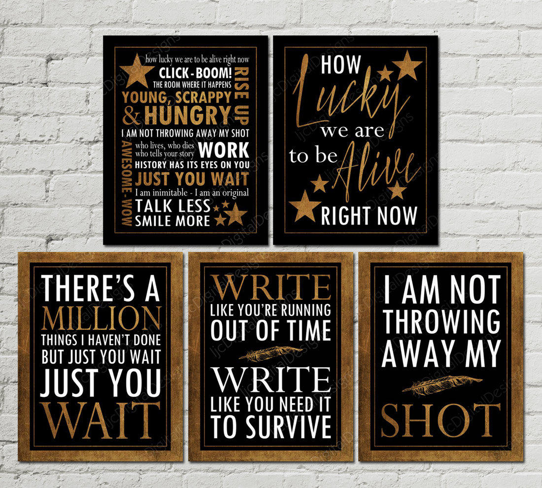 Hamilton Musical Quote Just you Wait Typography Poster Print 