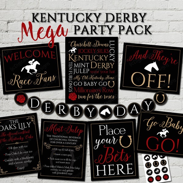 Derby Party Subway Art Etsy