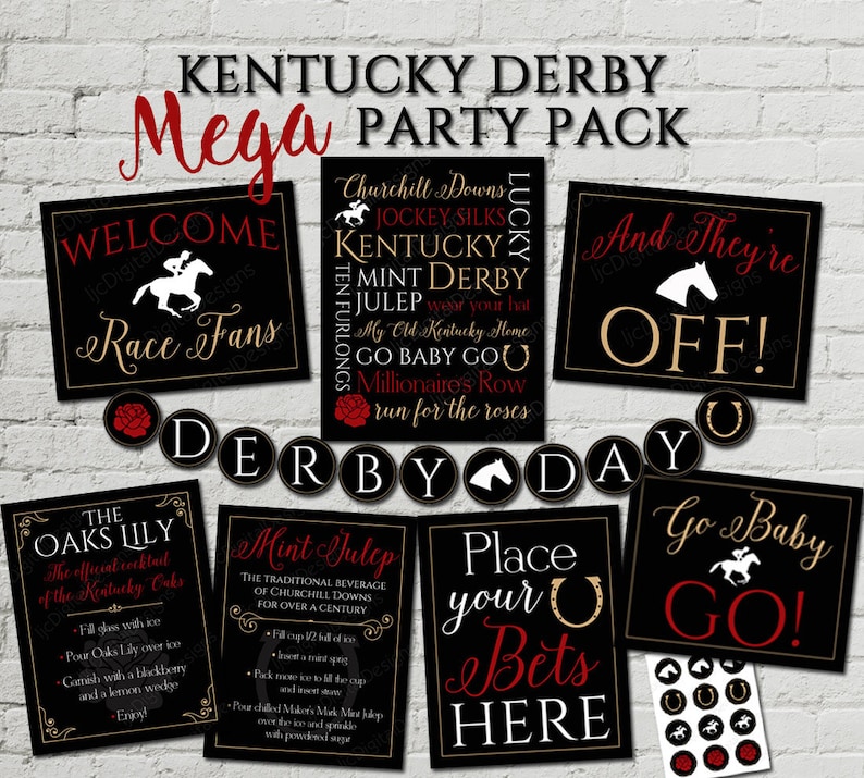 Kentucky Derby Mega Party Pack Decorations Decor Digital Etsy