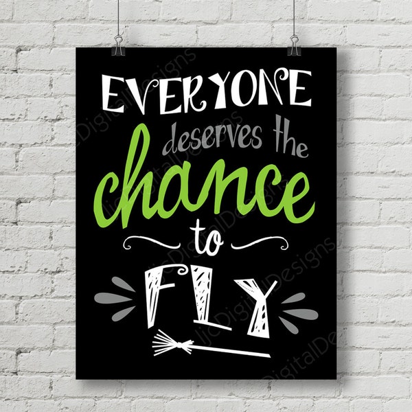 Wydrukuj Wicked Broadway Musical Lyrics Chance to Fly Word Art Typography Poster Print 11x14 i 8x10 INSTANT DOWNLOAD