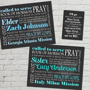 Custom Personalized LDS Missionary Gift Poster Printable Wall Art 11x14 plus bonus!