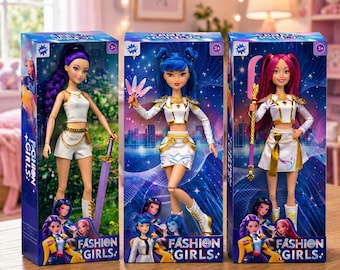 Kpop Demon Hunters Dolls Set – Rumi Mira Zoey Collectible Figures | Anime Kpop Idol Toys for Kids & Fans | Cute Fashion Dolls Gift Set