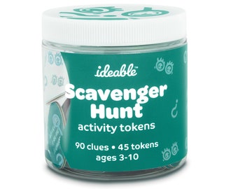Scavenger Hunt Activity Tokens for Kids, Activities for Family Game Night, Learning Activity, Preschool Educational, Quiet Playgroup Ideas