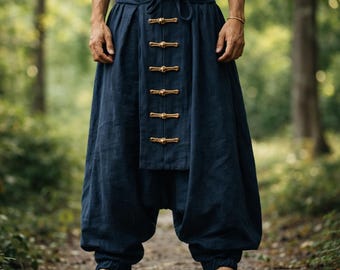 Pantaloni harem vichinghi da uomo, pantaloni medievali rinascimentali, pantaloni larghi, costume LARP Cosplay