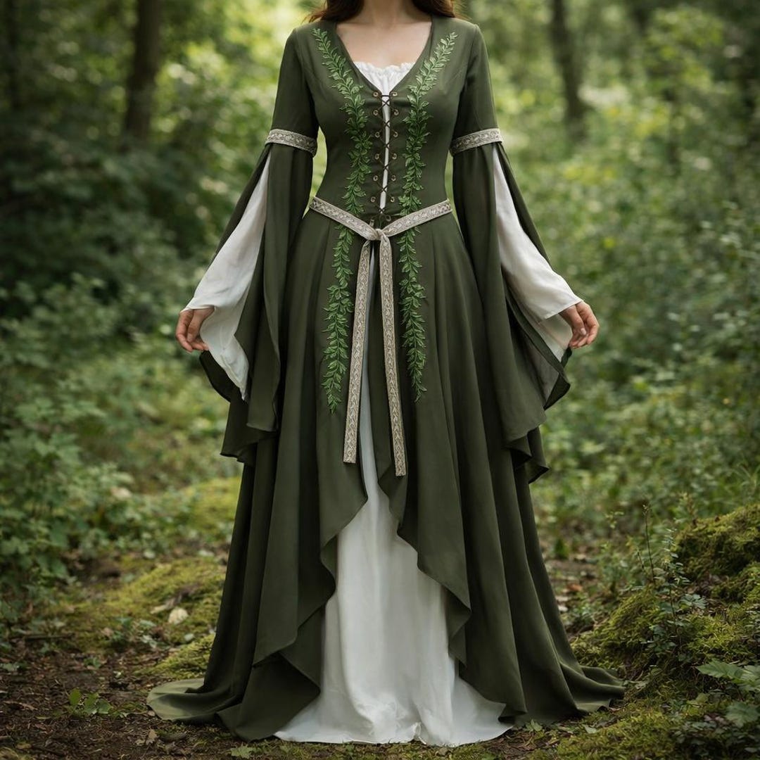 Medieval Reeve Costume Elven Fairy Dress Renaissance Medieval Gown Fantasy Princess LARP ...