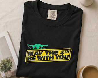 Camiseta "Que la Fuerza te acompañe" - Star Wars Minimalista, Grogu Baby Yoda - Regalo