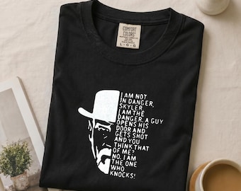 ¡Yo soy el que llama a la puerta! Camiseta con cita de serie de televisión, camiseta minimalista inspirada en Breaking Bad.