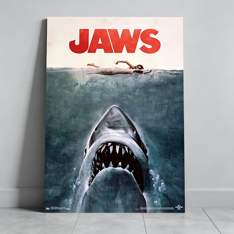 Jaws Frame Jaws Poster, Movie Print, Framed Wall Art, Gift for Film Fans, Ready to ...