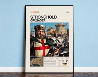 Stronghold Crusader Poster, Video Game Poster, Minimalist Game Print, Gaming Room Poster, Gamer Gift, Gaming Print Poster, Gaming Wall Art