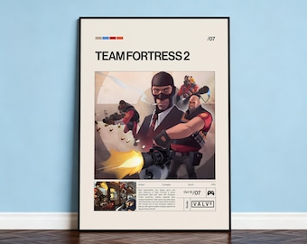Team Fortress 2 Poster, Video Game Poster, Minimalist Game Print, Gaming Room Poster, Gamer Gift, Gaming Print Poster, Gaming Wall Art