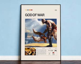 God of War Poster, Video Game Poster, Minimalist Game Print, Gaming Room Poster, Gamer Gift, Gaming Print Poster, Gaming Wall Art