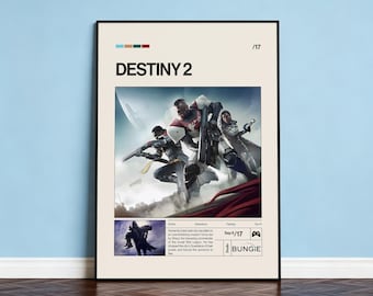 Destiny 2 Poster, Video Game Poster, Minimalist Game Print, Gaming Room Poster, Gamer Gift, Gaming Print Poster, Gaming Wall Art