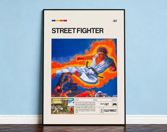 Street Fighter Poster, Video Game Poster, Minimalist Game Print, Gaming Room Poster, Gamer Gift, Gaming Print Poster, Gaming Wall Art