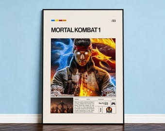 Mortal Kombat 1 Poster, Video Game Poster, Minimalist Game Print, Gaming Room Poster, Gamer Gift, Gaming Print Poster