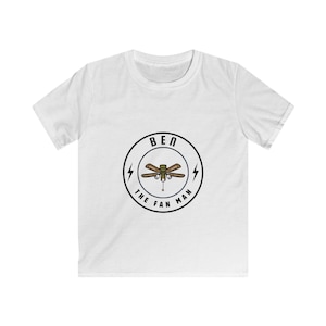 Ben The Fan Man Kids Tee | Ceiling Fan Graphic, Lightning Bolt Emblem