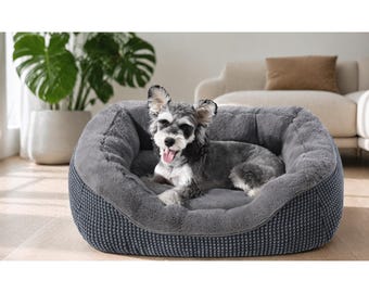 Small Orthopedic Dog Bed Washable Calming Pet Bed for Cats Cozy Puppy (20"x19"x6")