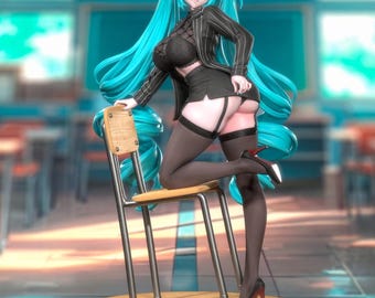 Anime Girl Figure STL File | Fantasy Heroine 3D Print Statue | Detailed Resin Garage Kit | DigitalDownload