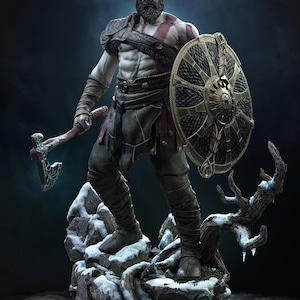 Figura di guerriero fantasy in formato STL | Statua di spadaccino supereroe stampabile in 3D | Modello in resina in formato STL | Download digitale