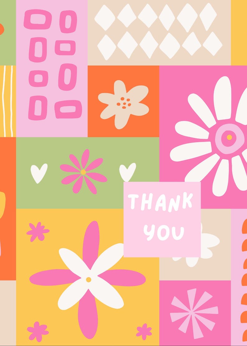 Floral Thank You Card Printable - Etsy