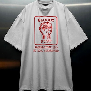 Bloody Fist Records 100% No Soul Guaranteed シャツ、ヴィンテージ スピードコア ブレイクコア ハードコア テクノ Tシャツ
