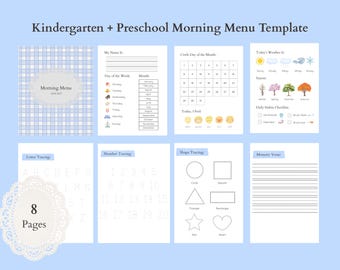 Kindergarten and Preschool Morning Menu Template | Charlotte Mason Homeschool (Digital Download)