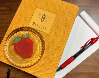 Vintage Apple Design Glas Briefbeschwerer mit Bogenkante