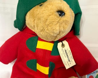 Świąteczny miś Paddington, prawdopodobnie dostępny wyłącznie w Sears, trzymający świąteczną torbę na zakupy