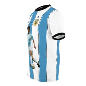 Ariel Ortega WK 2002 Argentinië gestreept voetbalshirt | T-shirt knippen en naaien afbeelding 1
