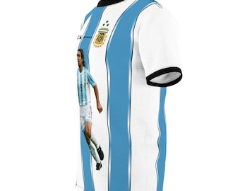 Gabriel Batistuta WK voetbal 2002 gestreept Argentinië voetbalshirt | Grafische voetbalspeler