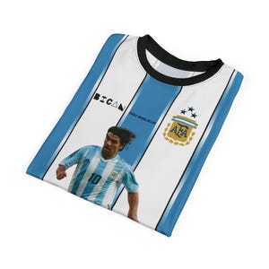 Ariel Ortega WK 2002 Argentinië gestreept voetbalshirt | T-shirt knippen en naaien afbeelding 16