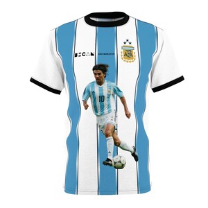 Ariel Ortega WK 2002 Argentinië gestreept voetbalshirt | T-shirt knippen en naaien afbeelding 5