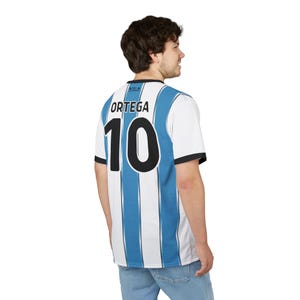 Ariel Ortega WK 2002 Argentinië gestreept voetbalshirt | T-shirt knippen en naaien afbeelding 11