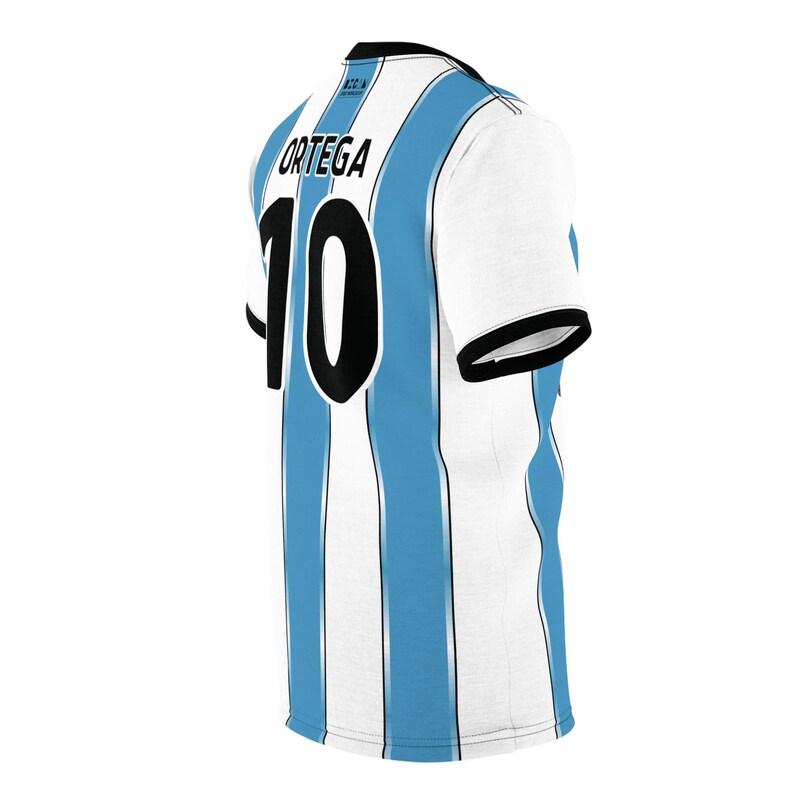 Ariel Ortega WK 2002 Argentinië gestreept voetbalshirt | T-shirt knippen en naaien afbeelding 2