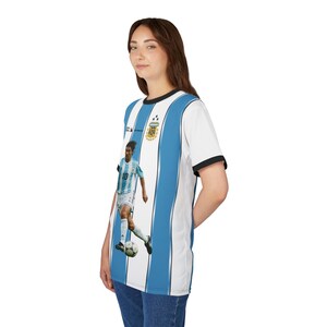 Ariel Ortega WK 2002 Argentinië gestreept voetbalshirt | T-shirt knippen en naaien afbeelding 14
