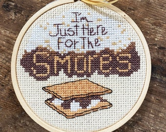 PATTERN -  I'm Just Here for the Smore's  - 4x4 - Counted Cross Stitch