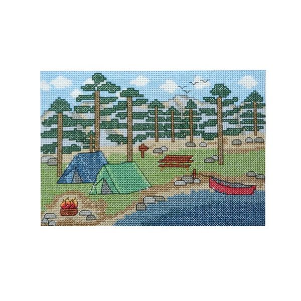 PDF PATTERN - Camping by the Lake - Counted Cross Stitch