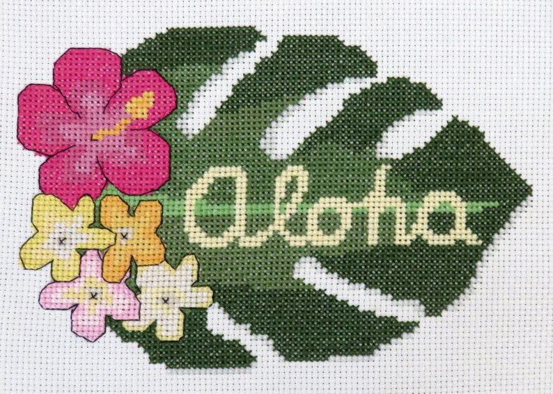 PATTERN Counted Cross Stitch Aloha image 1