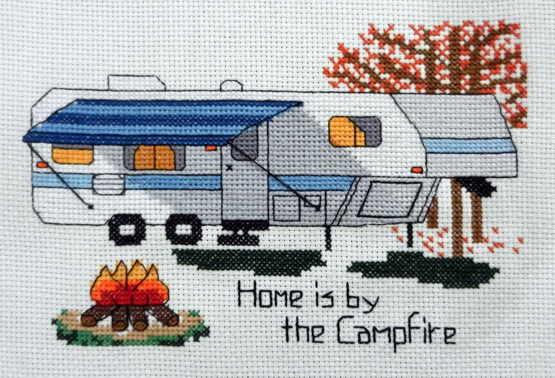Crosstitch Rv Pattern PDF Download - Camping Counted Cross Stitch -