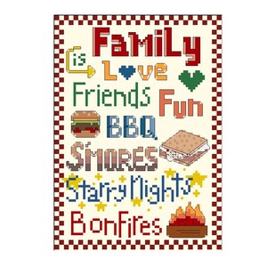 PDF Download - Family Words - Counted Cross Stitch
