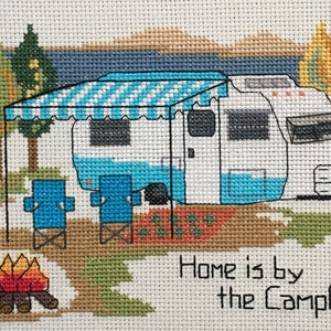 Instant Download - Scotty Vintage Trailer - Camping Counted Cross Stitch - PDF PATTERN