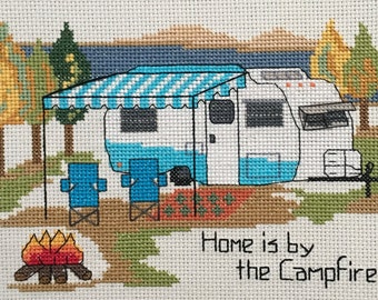 Instant Download - Scotty Vintage Trailer - Camping Counted Cross Stitch - PDF PATTERN