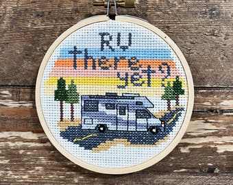 PATTERN -  RV There Yet? - 4x4 - Counted Cross Stitch