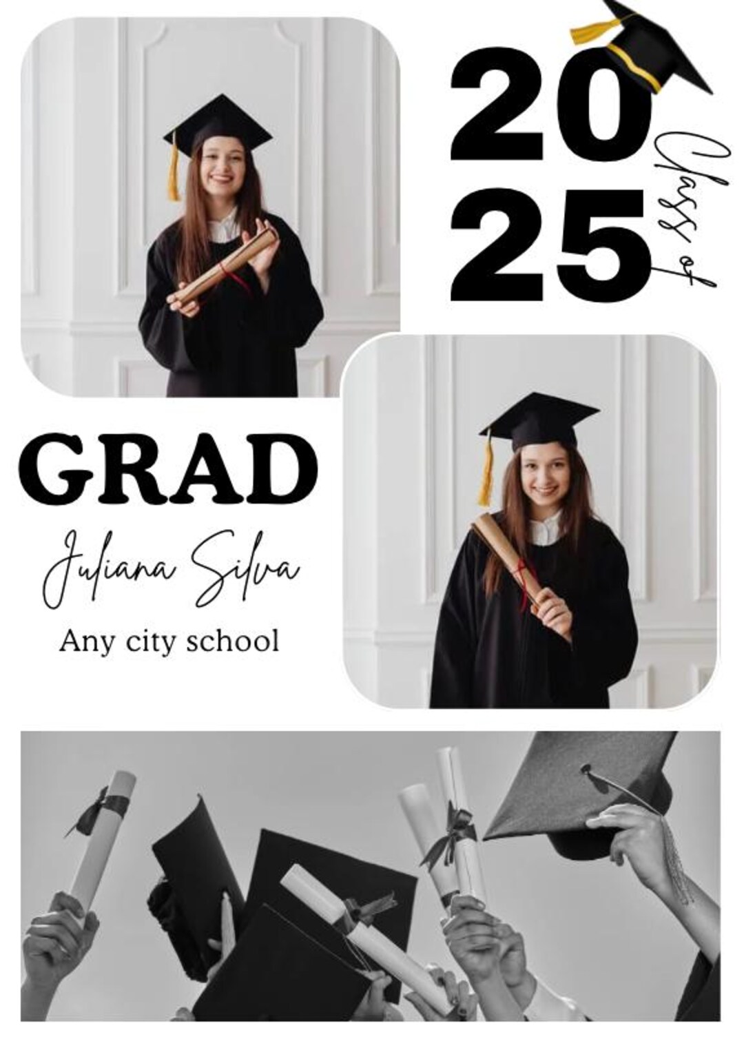 Editable Graduation Card Template | High School College Congrats ...