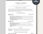 Project Manager Resume Template, ATS Friendly CV for Word & Google Docs, Clean Professional Minimalist Resume, Cover Letter