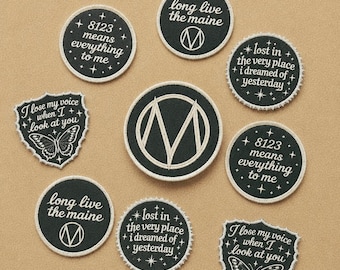 Het op Maine geïnspireerde stickerpakket | Geborduurd effect | Stoffen sticker