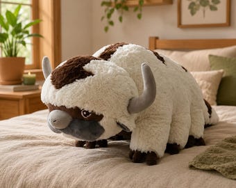 Soft Appa Plush Toy 45cm 53cm, Large Anime, Avatar Inspired Stuffed Animal, Bedroom Decor