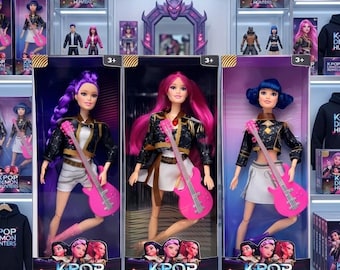 K-Pop Demon Hunter Dolls – Rumi, Zoey, Mira Idol Action Figures Set